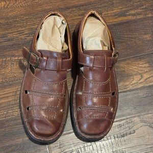 Josef Seibel Brown Leather Sandals - Euro Size 45 (US 11.5)